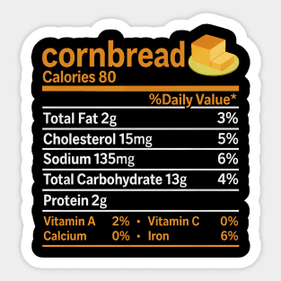 Cornbread Nutrition Food Thanksgiving Sticker